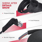 2 in 1 Heat Shrink Braided Sleeving Fabric Tubing-Ideal fit Irregular Shape Hose/Cable/Wire (3/4"(19mm), 40FT)