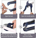 Bates- PVC Pipe Cutter, Cuts up to 1-1/4", Navy Blue Ratcheting PVC Pipe Cutter Tool, Pipe Cutters PVC Pipe Shears, Plastic Pipe Cutter, PEX Pipe Cutter, PVC Cutter Tool, PVC Ratchet Cutter