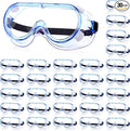 Yunsailing 30 Pack Protective Safety Goggles Clear Lab Over Glasses Anti Fog Eye Protection Goggles for Men Women(Clear Blue)