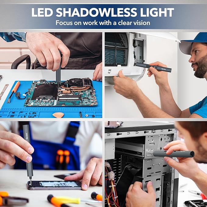 Mini Electric Screwdriver 155 in 1 Small Precision Screwdrivers Set Max 5 N.m Cordless Screwdriver with 3 Torque Settings 140 S2 Magnetic Bits, Repair Tool Set for Phone Computer Watch Drones