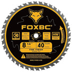 FOXBC 8-1/4 Inch Table Saw Blade 40 Tooth, 60 Tooth Fine Finish Wood Cutting with 5/8" Arbor, Diamond Knockout