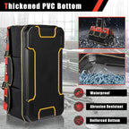 20 in Tool Bag For Men with Waterproof Molded Base, High Capacity Wide Mouth Tote, Construction Worker Electricians Tool Bags, Large Tool Bag Organizer for Men Women (Red)