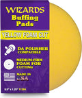 Wizards 11204 Yellow Foam Cut Buffing Pad – Polishing Pad for Orbital Buffer – Auto Paint Correction – Vehicle Detailing DA Attachment – Compound Tool for Car Scratches and Repairs - 8.5 x 1.25 Inch