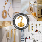 MIKEDE Magnetic Hooks Heavy Duty, 40 Lbs Magnet with Hooks for Cruise Cabins, Strong Magnets Neodymium for Hanging, Magnetic Wall Hooks for Refrigerator, Locker, Workplace(Yellow, 10 Pack)