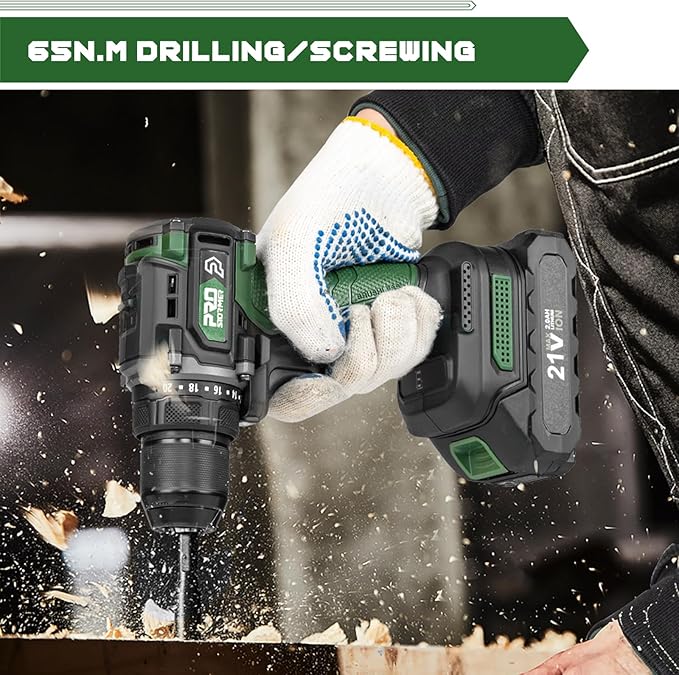 Prostormer Brushless Power Drill Set, 575 in.lbs Drill Driver, 20+1 Max Torque, 3/8" Keyless Chuck, 2pcs Battery & Charger with Storage Box & 24 Pcs Drilling Bits