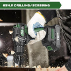 Prostormer Brushless Power Drill Set, 575 in.lbs Drill Driver, 20+1 Max Torque, 3/8" Keyless Chuck, 2pcs Battery & Charger with Storage Box & 24 Pcs Drilling Bits