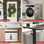 Magnetic Hooks for Cruise Cabins, Black 150Lb Magnetic Wreath Hanger, Locker Accessories, Strong Magnetic Hooks for Classroom, Whiteboard, Grill, Cruise Ship, Garage, Hanging - 3Pcs