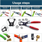 340pcs Spring Pipe Clamps, With Spring Pipe Clamp Tools, 12 Sizes 6-22mm Spring Hose Clamps, Used To Fix Hose Interfaces In Automotive, Marine, Gardening, Industrial Applications