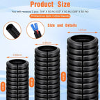 Sasylvia 1/4", 1/2", 3/8" x 300 Ft Split Wire Loom Tubing Automotive Wire Loom Assortment Split Cable Sleeves Bulk Flexible Electrical Conduit Protective kit