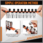 HORUSDY 6Pcs Double Sided Socket Organizer, 1/4-Inch, 3/8-Inch, 1/2-Inch, Premium Quality Socket Holders (6Pcs Double Sided Socket Organizer)