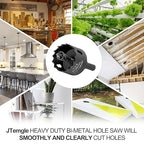 1-1/2 Inch Hole Saw with 9.1mm Triangle Shank Arbor, JTemgle Bi-Metal Hole Saw Heavy Duty Hole Cutting Tool for Cornhole Boards, Recessed Lights, Wood, Plastic, Drywall & Soft Metal