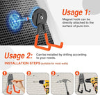 6Pcs Heavy Duty Storage Magnetic Utility Hooks Large Garage Strong Extra Magnet Hooks Hanger with Anti-Slip Coating Heavy Duty Magnetic Hooks for Hanging Power Dril Garage Garden Tools Orange