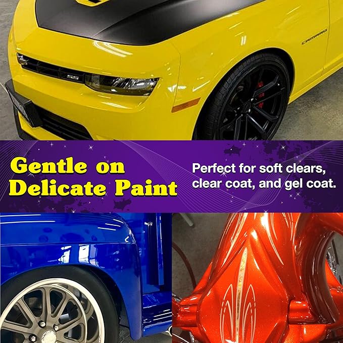 Wizards Foam Finish Buff Pad - Velcro Backed, Light Polish Foam Pad for Car Detailing - ‎No Splatter with Soft Clears Results for Auto Detailing Supplies - ‎8½" x 1¼"