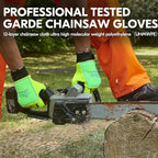 Vgo... Chainsaw Gloves,12-Layer Saw Protection on Left/Both Hand Back,Cow Leather Gloves,Touchscreen
