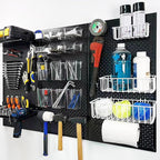 286PCS Pegboard Accessories Organizer Kit, Including pegboard Box Organizing Various Tools, 1/8 and 1/4 inch Pegboard Hooks Assortment for Hanging Storage,Garage Wall (286-Transparent Box)