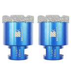 1-3/4 Inch Diamond Core Drill Bit for Porcelain Tile Ceramic Marble Granite Drilling,BRSCHNITT 2pcs Vacuum Brazed Diamond Hole Saw with 5/8-11 Thread (45mm 2pcs)