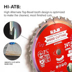 HOJR's 10-Piece Blade Set Features a Special Heat-Resistant Non-Stick Coating for Durability. Thin and Sharp, Suitable for framing and Ordinary Wood. W7-1/4 24-Tooth 5/8-inch - TA