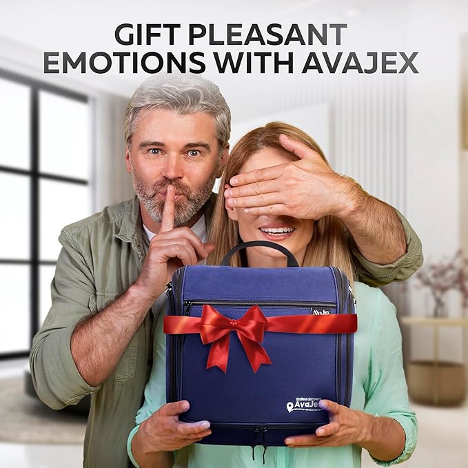 Extra Large Hanging Travel Toiletry Bag for Men and Women - Cosmetic Travel Bag With Shoulder Strap - Waterproof Hygiene Bag with Metal Xxl Swivel Hook and 19 Compartments for Toiletries