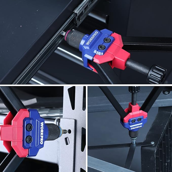 WORKPRO 16" Rivet Nut Tool, Nutsert Rivnut Tool Kit with 11 Metric and SAE Mandrels, 185pcs Rivnuts Assortment Kit with Carrying Case, Ideal for Sheet Metal & Automotive Work