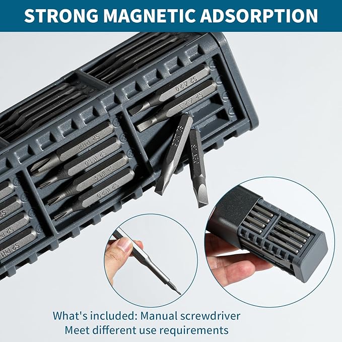 Mini Electric Screwdriver Set,Precision Electric Screwdriver，72-in-1 Magnetic Bits，3 Gears Torque, 3LED light,Magnetic Storage，Overload Protection, Repair Tool Set