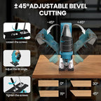 Cordless Jigsaw with LED Work Light, 0°- 45° Bevel Cuts, 3 Orbital Settings for Straight/Curve/Bevel/Circle Cutting (Compatible with Makita 18V Battery)