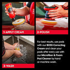 Griot's Garage Orange Foam Correcting Pads for Car Polishing and Detailing, Removes Light to Moderate Paint Defects, Durable, Machine-Washable, 10617, 6.5", Set of 2