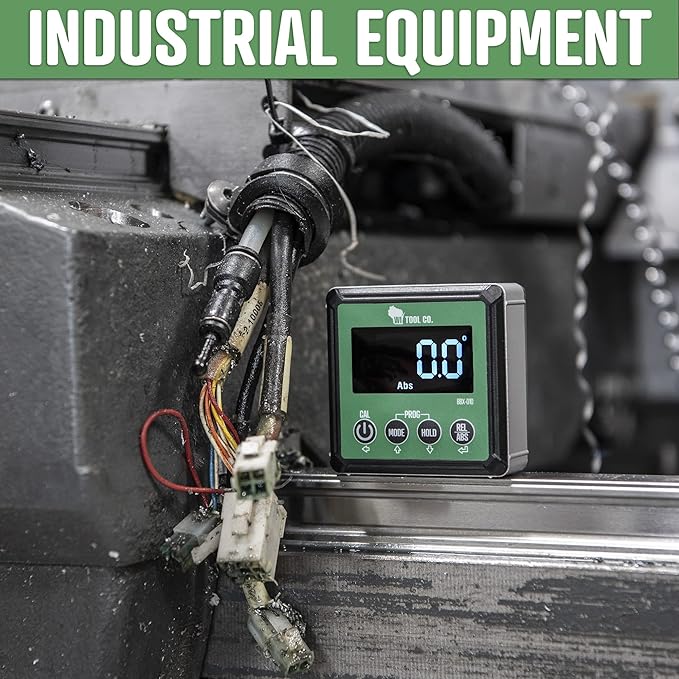 Wisconsin Tool Magnetic Digital Electronic Level and Angle Finder Gauge and Bevel Box, Programmable High-Contrast Angle Measurement Tool with Storage Pouch, Batteries Included