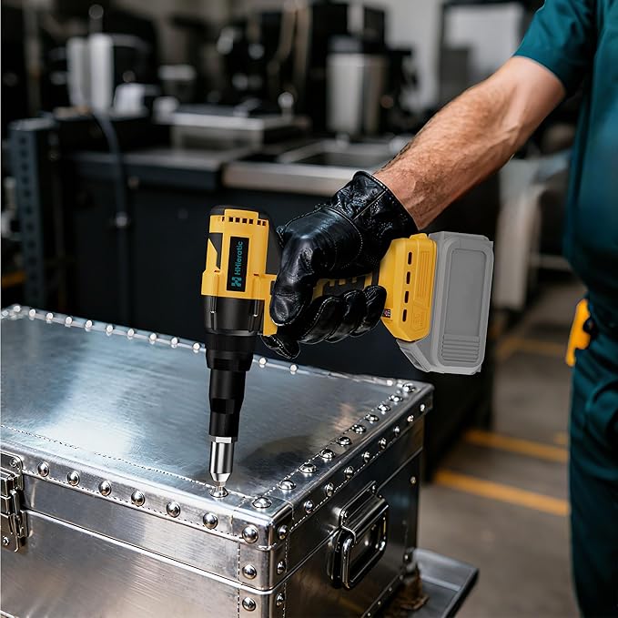 Cordless Rivet Nut Tool Kit Compatible with Dewalt 20V Battery(Tool Only),Brushless Cordless Rivet Gun with 3 Size (1/8",5/32",3/16") Rivets and Rivet Head,Pop Rivet Gun for Metal, Plastic and Leather