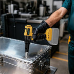 Cordless Rivet Nut Tool Kit Compatible with Dewalt 20V Battery(Tool Only),Brushless Cordless Rivet Gun with 3 Size (1/8",5/32",3/16") Rivets and Rivet Head,Pop Rivet Gun for Metal, Plastic and Leather