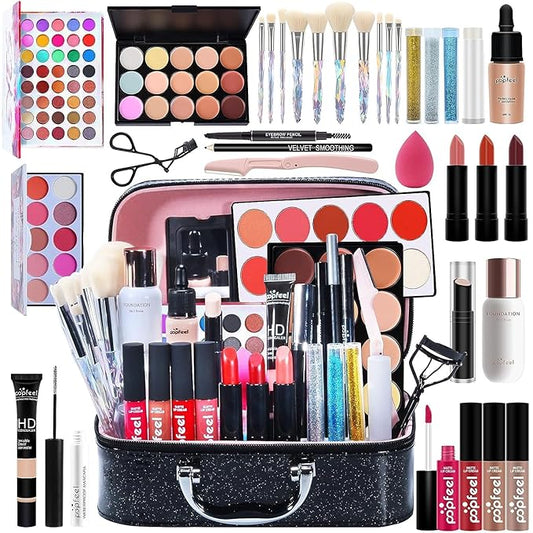 Makeup Kit For Women Full Kit, All in One makeup Gift full set, Include Eyeshadow Palette, makeup brushes, Lip Gloss Set, Lipstick, Foundation, Concealer, For Beginners and Professional-VeraVaultWomen