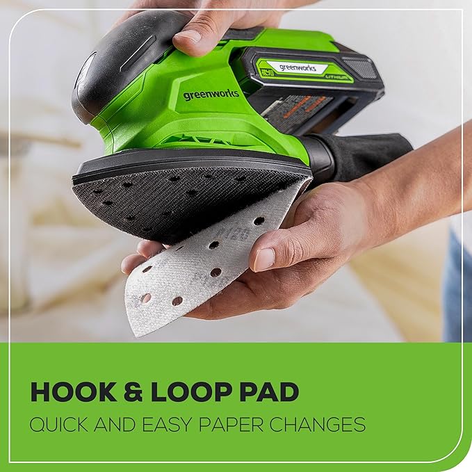 Greenworks 24V Cordless Finishing Sander 11,000 OPM, Tool-Only (Battery and Charger Sold Separately)