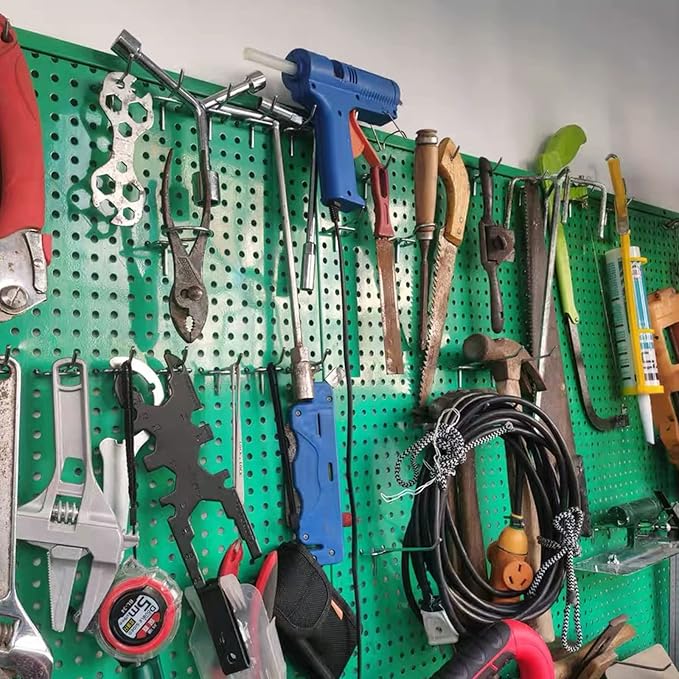 SENENQU 100PCS 4 Inch Pegboard Hooks Peg Board Hooks Accessories Fit 1/8” and 1/4” Peg Board with Rubber Tipped, Metal Pegboard Hooks for Garage, Office, Kitchen, Store