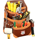 Leather Tool Belt 8 Pockets Leather Tool Pouch | Carpenters Tool Belts For Men Construction Tools Apron Tool Bag Organizer Utility Pouches (Maroon, Standard)