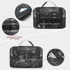 Hanging Toiletry Bag for Men, Tactical Dopp Kit Toiletry Travel Bag, Large Hygiene Organizer Shower Bag for Camping Outdoor, Black Digital