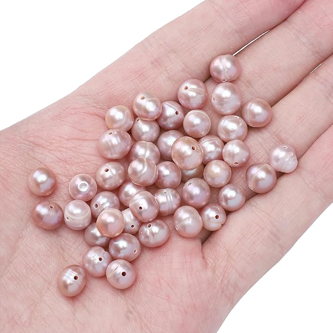 Natural Pearl Beads Potato 7-8mm Purple Freshwater Cultured Loose Gemstone Beads for DIY Jewelry Making 13.8''/Strand HQ