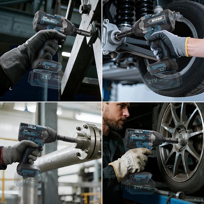 Cordless Impact Wrench 1/2 Inch, 1500 N.m/1106ft-lbs Brushless Impact Wrench Gun Compatible with Makita/Dewalt (No Battery), Electric Power Impact Driver for Car Home (For Makita Battery)