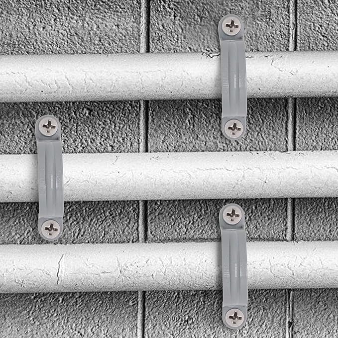 1-1/4 Inch PVC Pipe Strap, 2-Holes Conduit Pipe Clamps Plastic Pipe Supports (Grey, 20 Pcs)
