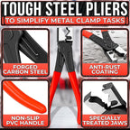 CV Boot Clamp Pliers – Car Hose Clamp Pliers Automotive – 6.97" Forged Steel Tool with Non-Slip Grip and Spring Gate Design for Clic R, Fuel Line, EVAP & Coolant System Clamps, Heavy-Duty Build