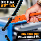 Mutt Tools Professional PEX Cutter Tool - 1/8” to 1” Heavy Duty Pipe and Tubing Cutter for Plumbing - Cuts PEX, PVC, CPVC, Plastic Pipe and Rubber Hose - Precision Plumbing Tool Kit Essential