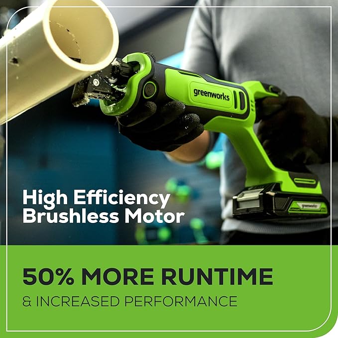 Greenworks 24V Cordless Brushless Reciprocating Saw, 3,000 SPM, 1" Stroke Length, Compact Design, Includes 2.0Ah Battery & Charger