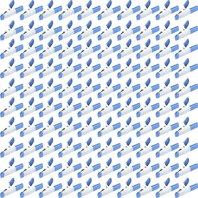 100 pcs. 2" Inch Spring Metal Clamps wholesale Bulk - Blue