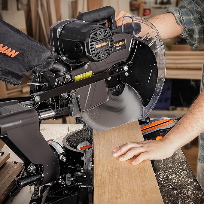 12-Inch Dual-Bevel Miter Saw, Compound Sliding Miter Saw, Ambidextrous Operation, 3800RPM, 4.2 x 13in Cutting Capacity, Laser Guide, 0-45° Bevel & Miter Cut, 9 Positive Stops, 15-Amp Corded
