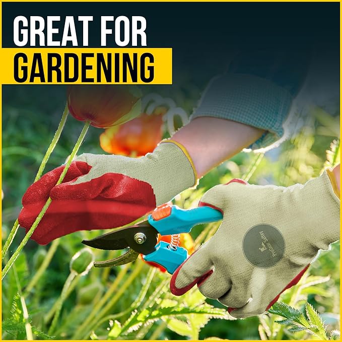 Red Palm Latex-Coated Work Gloves - Cotton/Polyester Shell - Korean Craftsmanship