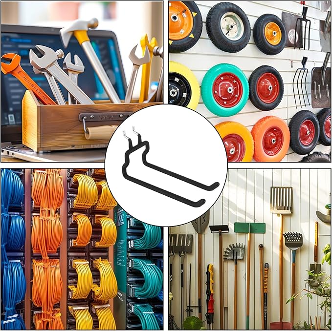 8-Pack Pegboard Hooks, Heavy Duty Metal Peg Board Shelving Hooks Fit 1/4" Pegboards, Peg Board Tool Utility Hooks & Hangers for Craft Room Garage Workbench Office