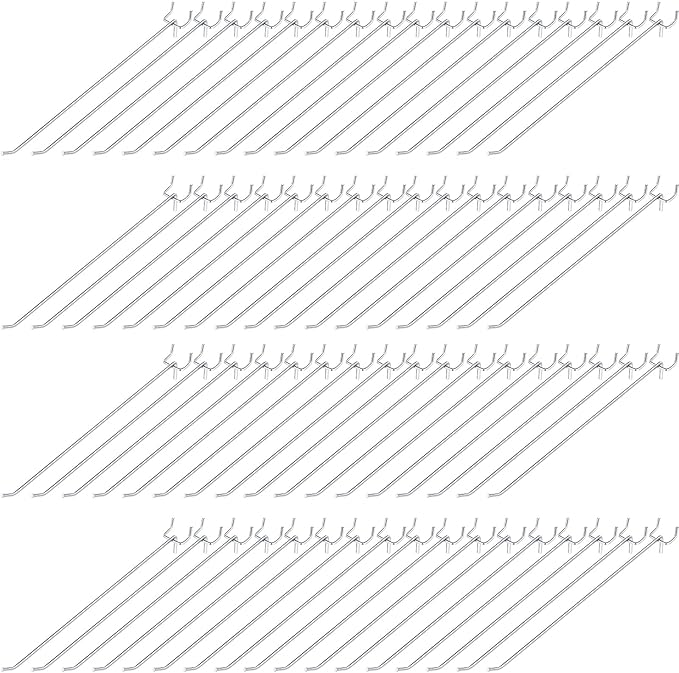 Funrous 100 Pack Peg Board Hooks Stainless Steel Pegboard Hooks Shelving Display Hanging Peg Board Holders for 1/8 and 1/4 Garage Storage Tools Organizer(12 inch)