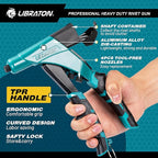 LIBRATON Professional Heavy Duty Rivet Gun, One-Handed Pop Rivet Gun Set, Robust Riveter with Shaft Container, Manual Riveting Tool, Tool-Free Interchangeable Heads, for Metal, Wood and Plastic