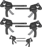 Amazon Basics 6-Piece Trigger Clamp Set, 2 Pack of 4-inch, 4 Pack of 6-inch, Black/Grey
