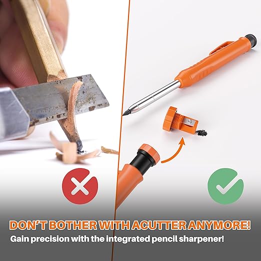 Metal Square 7 Inch Carpenter Square Tool-Versatile Aluminum Rafte Square for Accurate Measuring and Marking,Includes Carpentry Pencil+Leads