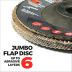 Jumbo Zirconia Flap Discs 4 1/2 for Angle Grinder, 80 Grit 4.5" x 7/8" High Density Type 29 Arbor Grinding Wheels for Wood Finishing, Rust Removal, Metal Sanding - 10 Pack