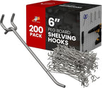 200 Pack PEG Board Pegboard Shelving Hooks 6" Length Wholesale Lot